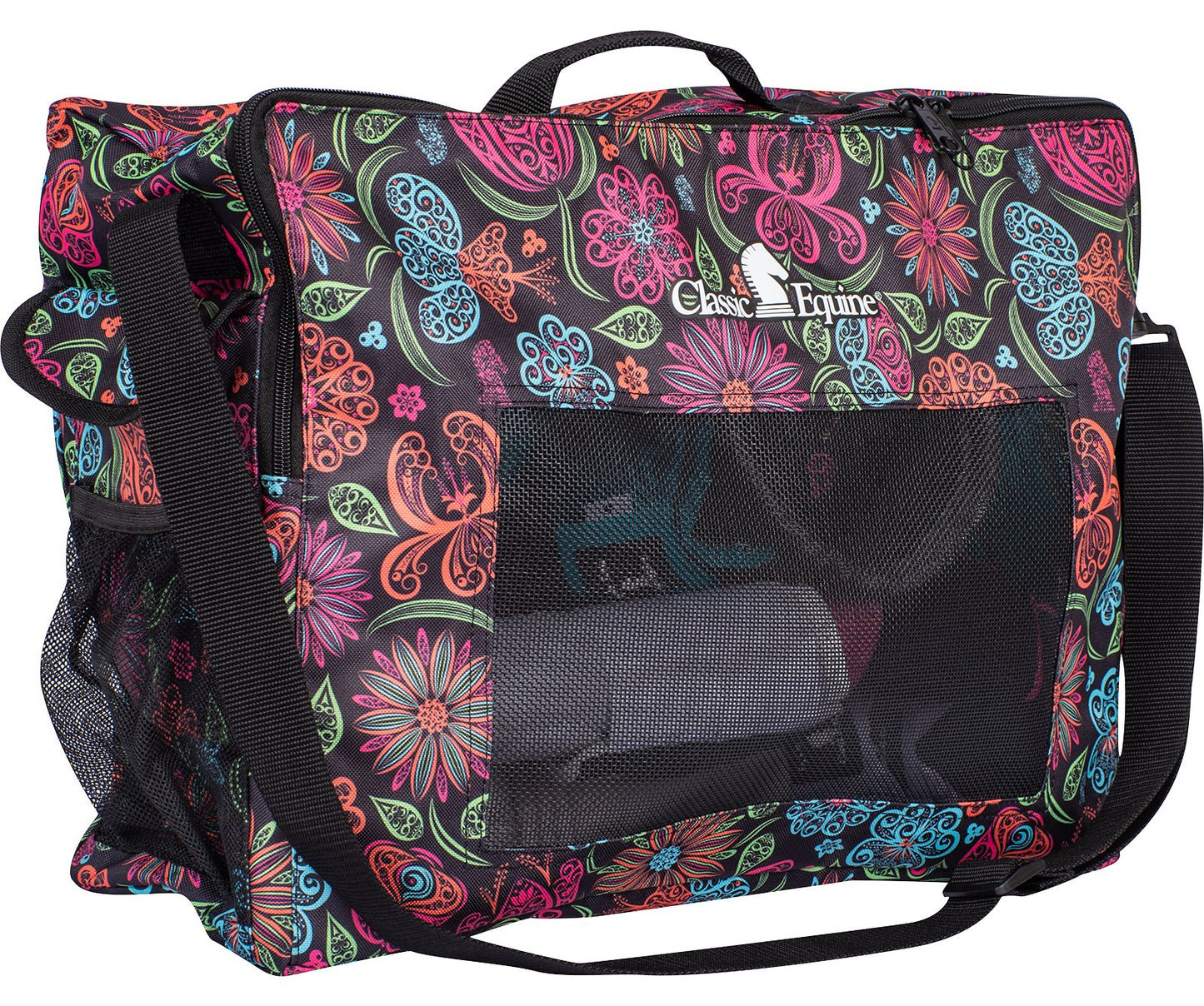 Classic Equine - Boot/Accessory Tote - Neon Flower