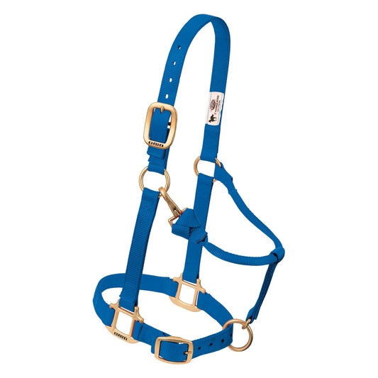 Weaver Original Nylon Adjustable Chin and Throat Snap Halter, 1" - Blue