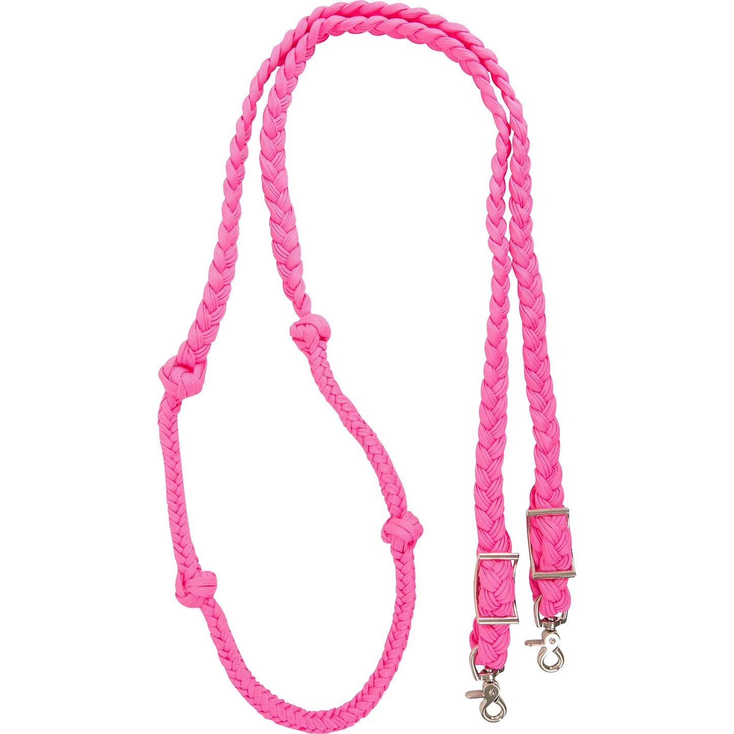 Martin Saddlery- Braided Barrel Rein with Knots- Pink