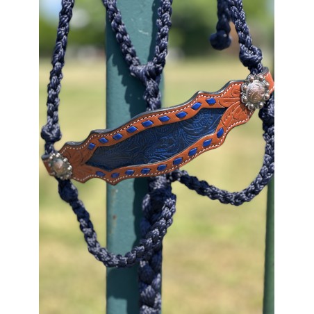 Schulz Equine Braided Bronc Rope Halter - NAVY- CLEARANCE