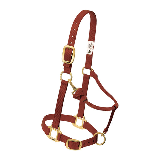 Weaver Original Nylon Adjustable Chin and Throat Snap Halter, 1" - Cinnamon