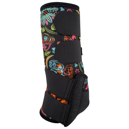 Classic Equine Legacy2 Support Boots-  Full Set - Neon Flower