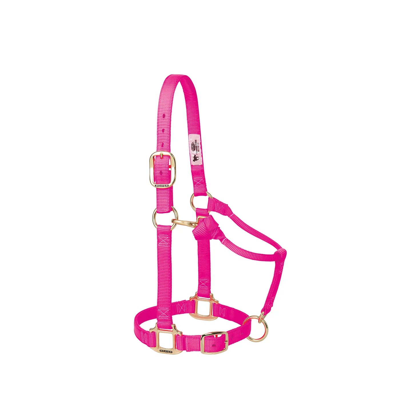 Weaver Original Nylon Adjustable Chin and Throat Snap Halter, 1" - Diva Pink