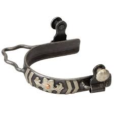 Weaver Ladies' Barrel Spurs with Chevron/ Floral Design - Buffed Black