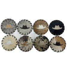 Cowhide Coaster - Cowboy Hat