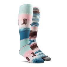 Ariat Western - Serape Stride Knee High Sock  2-Pair Multi - Cowgirl Stripe Teal