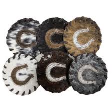 Cowhide Coaster - Horseshoe