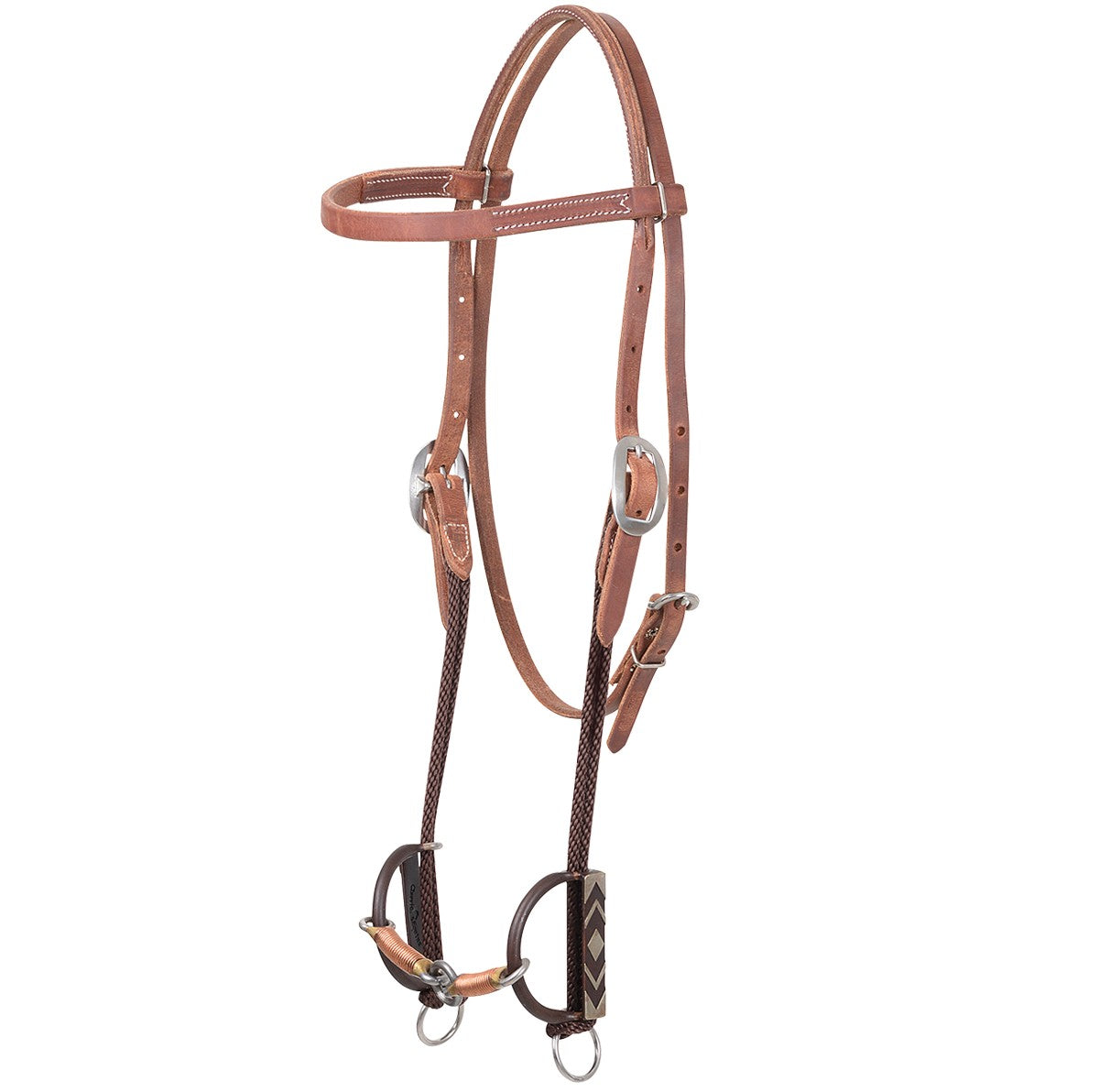 Classic Equine- Sherry Cervi Browband Headstall and Diamond Draw Barrel Bit with Thick Copper Lifesaver