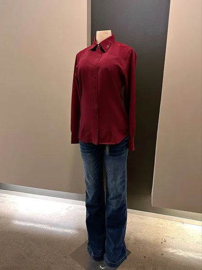 MAROON CC Western Long Sleeve