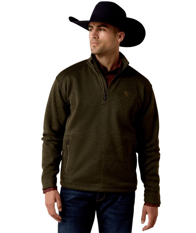 Ariat - Mens - Caldwell 1/4 Zip Sweater - Dark Green