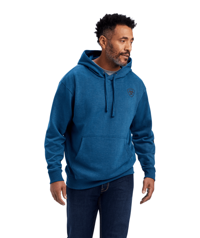 Ariat - Mens Ariat Logo Hoodie - Poseidon Heather