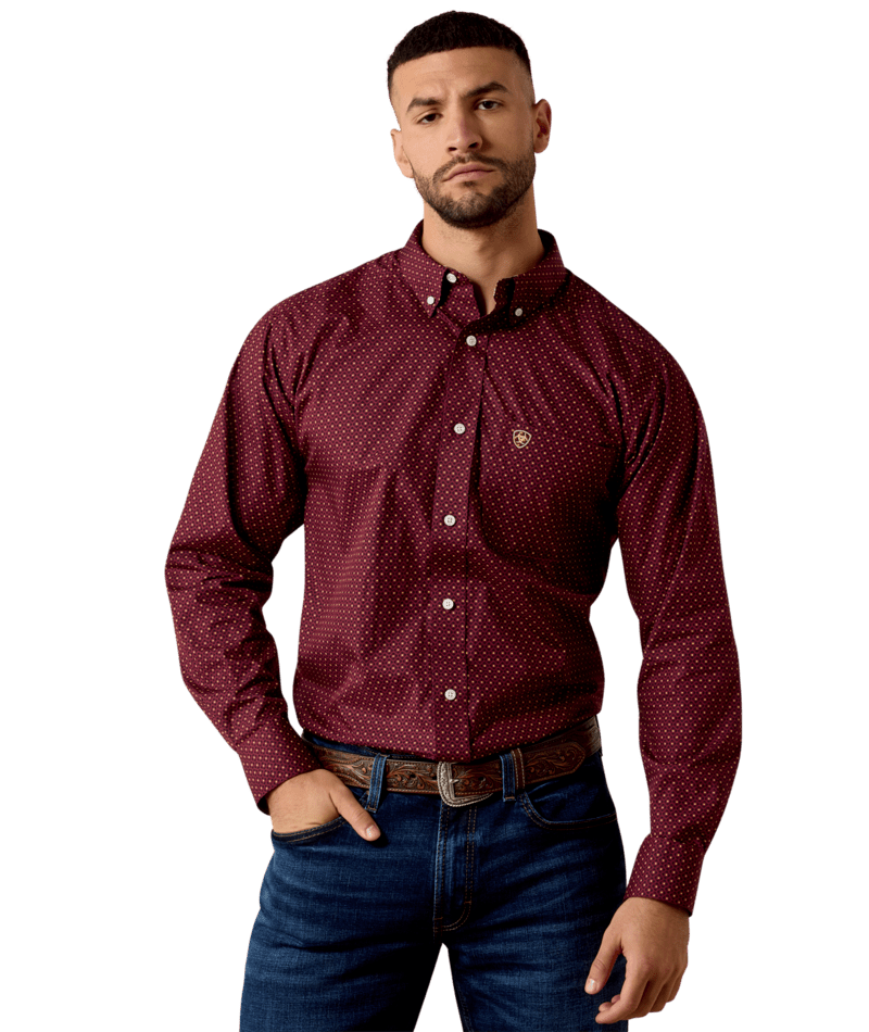 Ariat - Mens- Wrinkle Free Reliance Classic Fit Long Sleeve Shirt- Zinfendel Geo Print