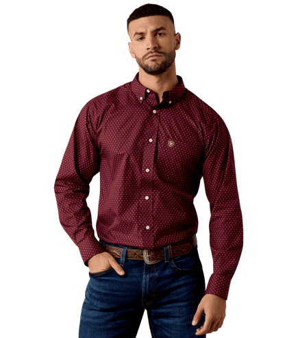 Ariat - Mens- Wrinkle Free Reliance Classic Fit Long Sleeve Shirt- Zinfendel Geo Print