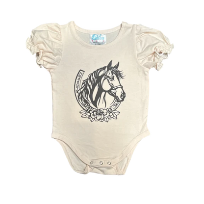 Shea Baby - Girls- Horseshoe SS Onesie