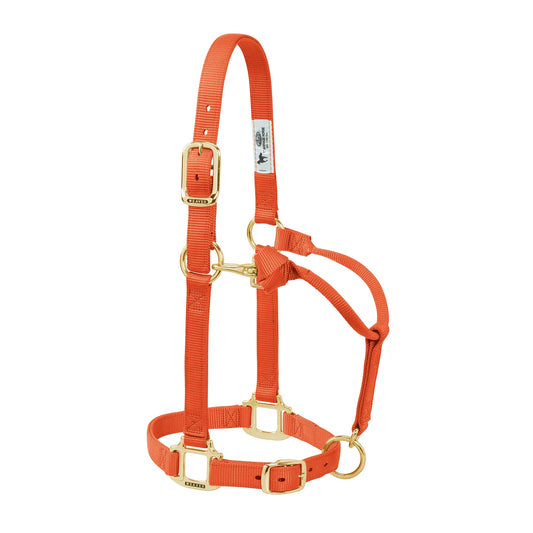 Weaver Original Nylon Adjustable Chin and Throat Snap Halter, 1" - Orange