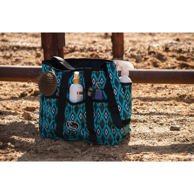 Schulz Equine Grooming Tote - Turquoise Leapard