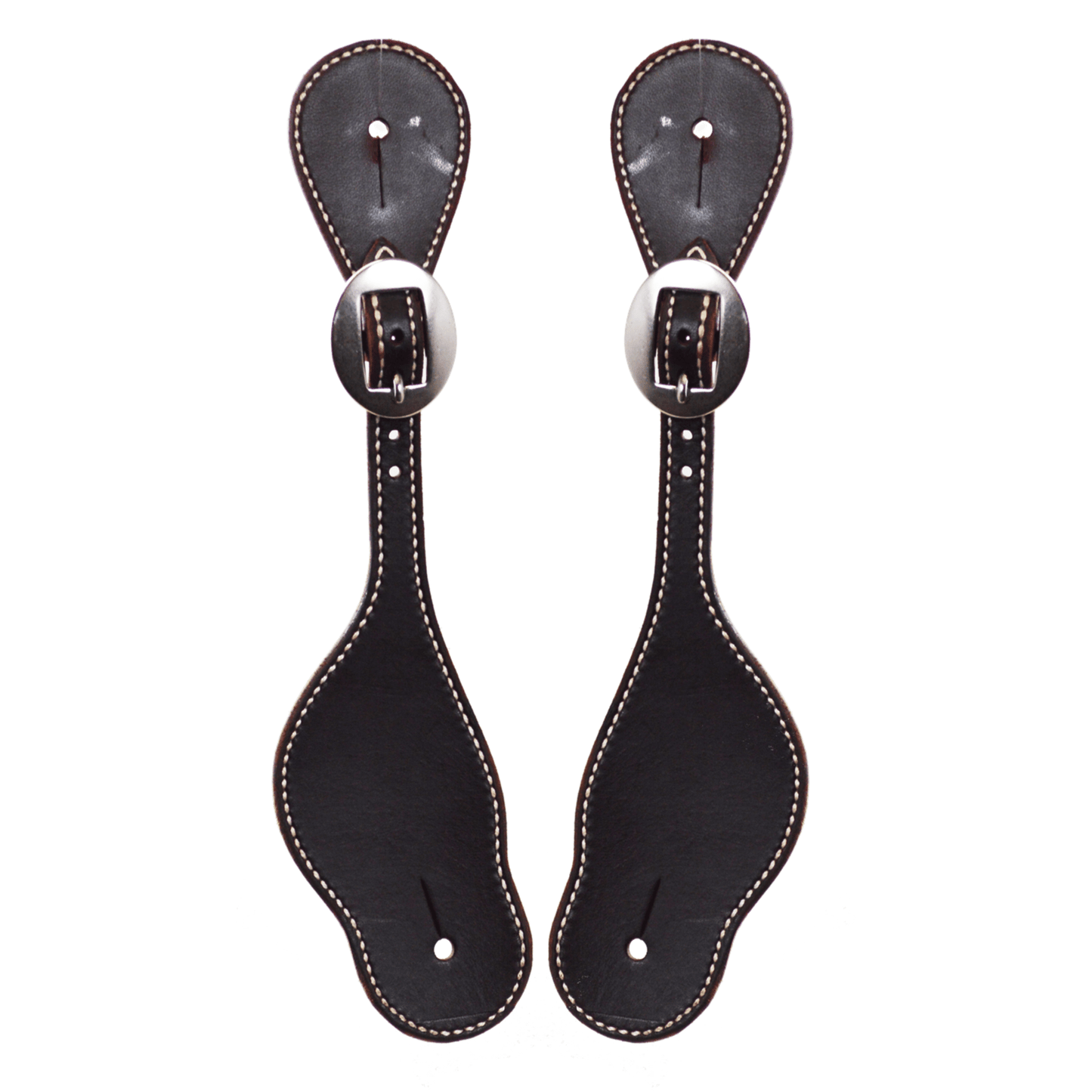 Latigo Stitched Leather Woman's Spur Straps - Dark Oil