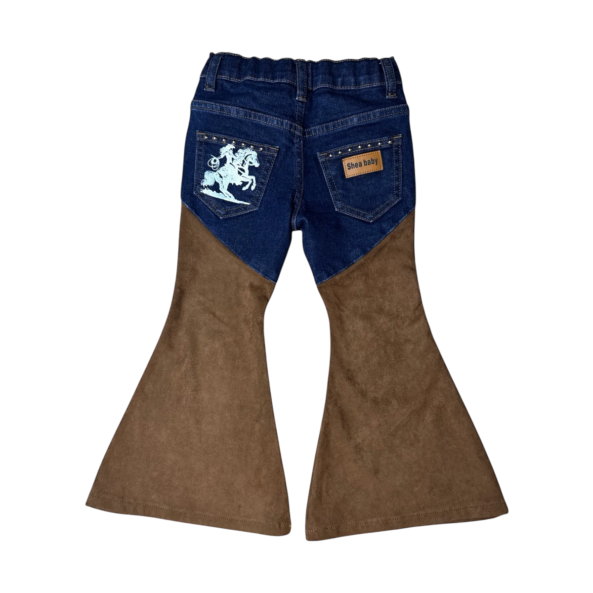 Girls Shea Baby Denim & Suede Jeans