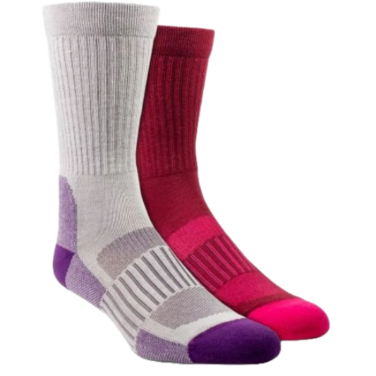 Ariat Ladies AriatTEK® High Performance Pink & Purple Crew Socks - 2 pack