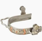 Weaver Ladies' Barrel Spurs with Chevron/ Floral Design - Brushed Stainless Steel