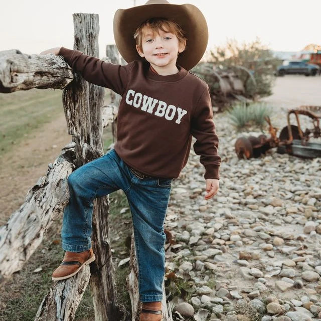 Baby Boys Shea Baby Cowboy Brown Pull Over
