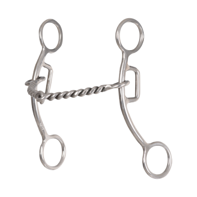 Classic Equine Carol Goostree Delight Shank Gag Barrel Bit w/ 2 Piece Twisted Wire Mouthpiece