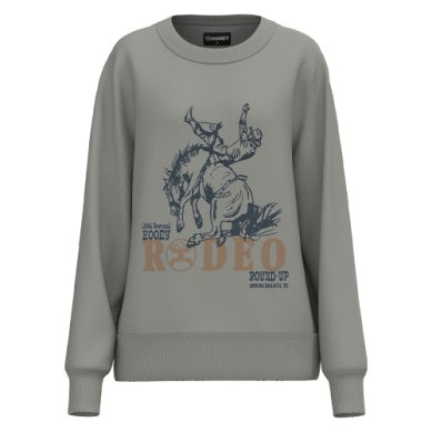 Stallion Crew, Youth Girls Grey Pullover with Rodeo Logo on Front