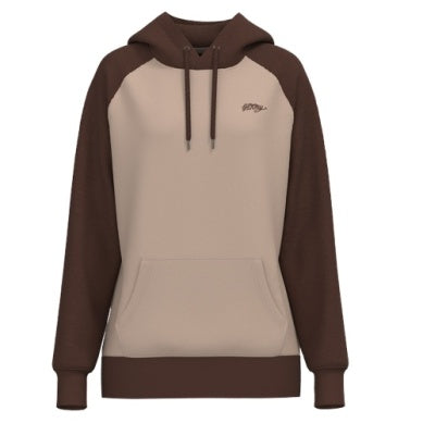 Legendary, Women's Tan Hoody with Brown Leather Pattern on Sleeve