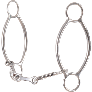 Classic Equine Carol Goostree Simplicity Ring Shank Barrel Bit w/ 3 Piece Twisted Wire/Dogbone  Mouthpiece