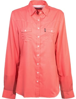 Hooey - "Sol" Ladies Long Sleeve Pearl Snap Shirt - Rhubarb