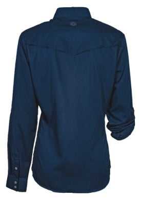 Hooey - "Sol" Ladies Long Sleeve Pearl Snap Shirt - Navy