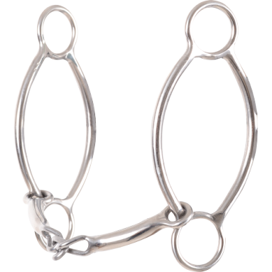 Classic Equine Carol Goostree Simplicity Ring Shank  Barrel Bit w/ 3 Piece Thick Bar/Chain Mouthpiece