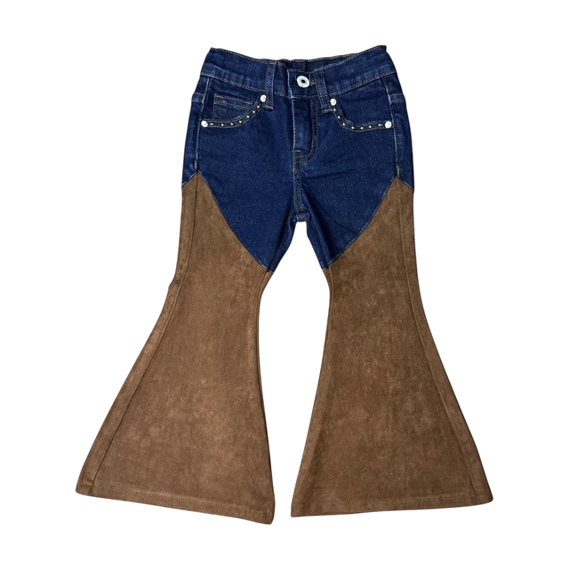 Girls Shea Baby Denim & Suede Jeans