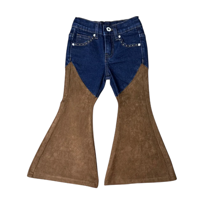 Girls Shea Baby Denim & Suede Jeans